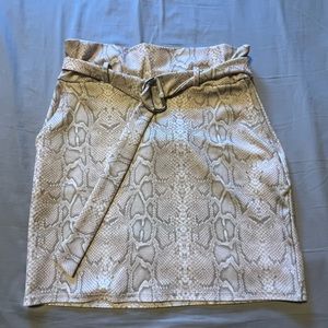 Fashion Nova snakeskin print pencil skirt with belt wrap